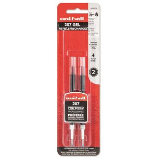 Recharges pour stylo à bille roulante uniball 207, pointe moyenne, 0.7 mm
