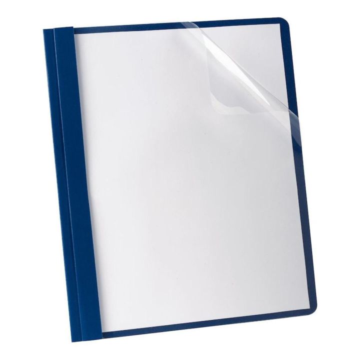 Couverture de rapport à devant transparent Oxford®, Lettre, Bleu foncé