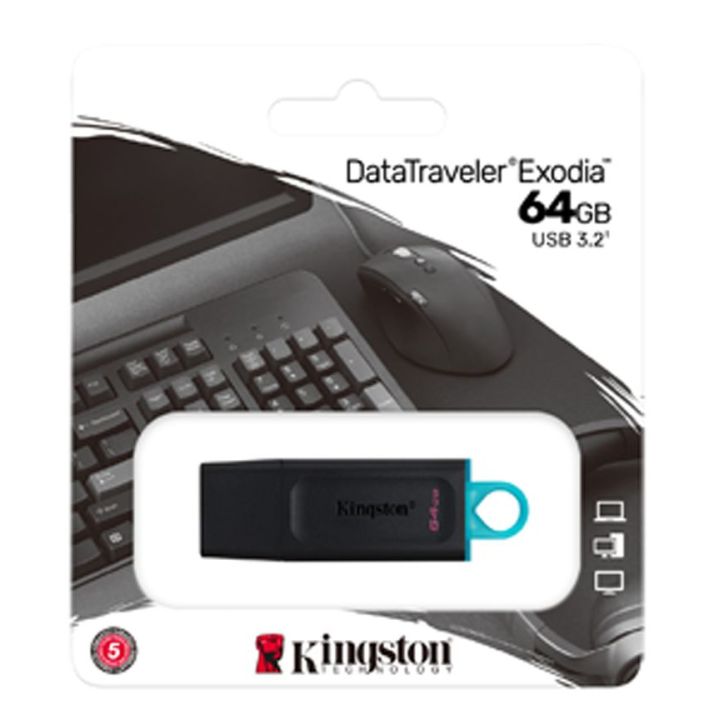 Clé USB Data Traveler de Kingston  64 GO noir et bleu