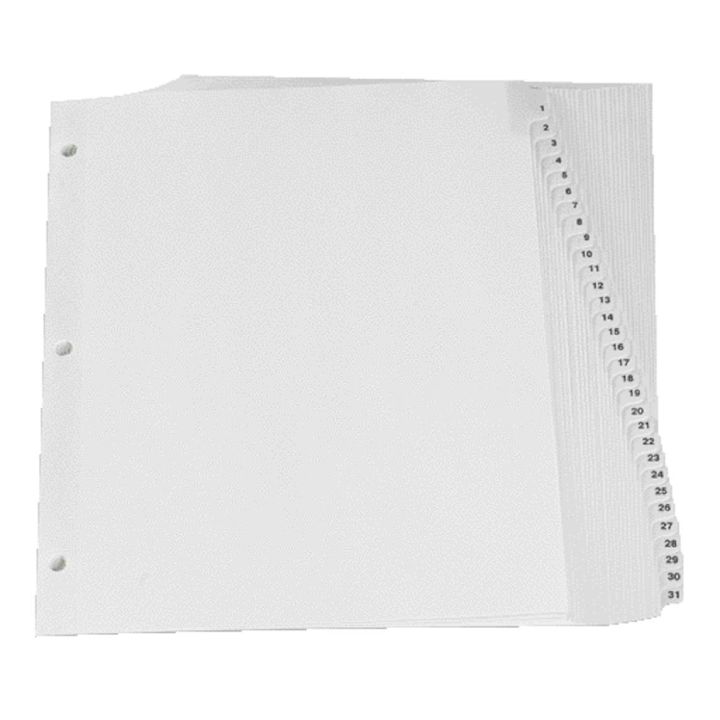 index avec onglet 1-31