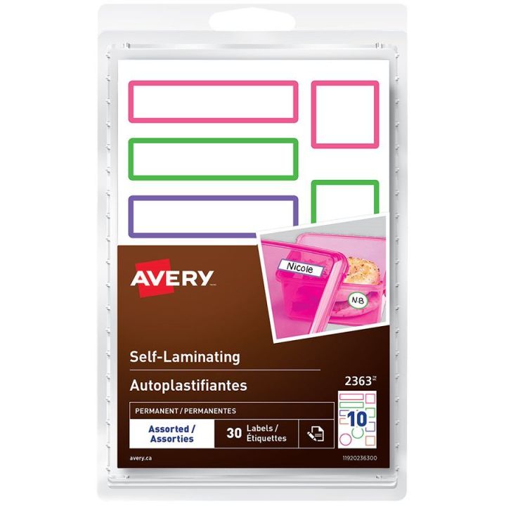 Étiquettes autoplastifiantes neon Avery