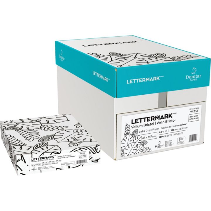 Papier couverture bristol vélin blanc Domtar Lettermark™