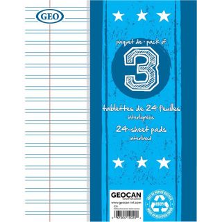 Tablettes d'écriture Geo interlignées