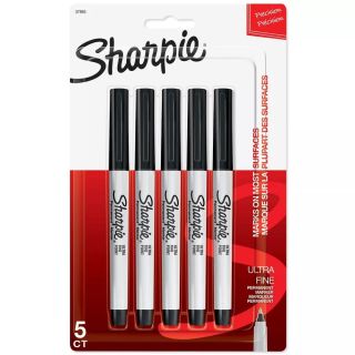 Marqueur Sharpie permanant ultra fine noir, 5/pqt