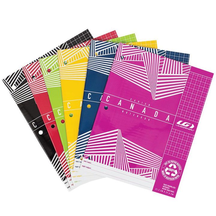 Cahier Canada LG, 40 pages quadrillées