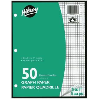 Feuilles mobiles quadrillées  5 carrés/pouce, Hilroy