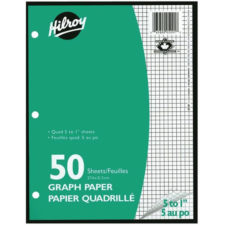 Feuilles mobiles quadrillées  5 carrés/pouce, Hilroy