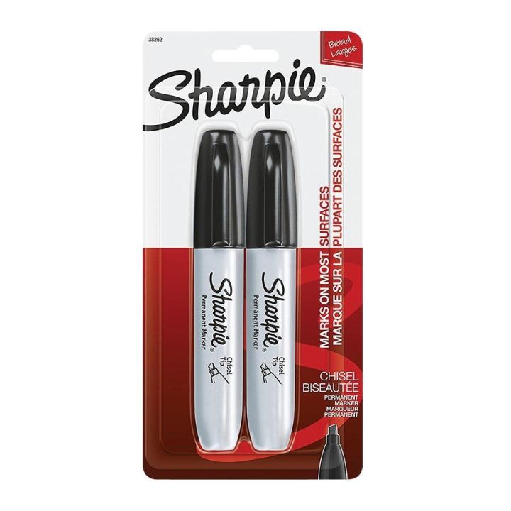 Marqueur permanent Sharpie avec pointe biseautée, 2/pqt
