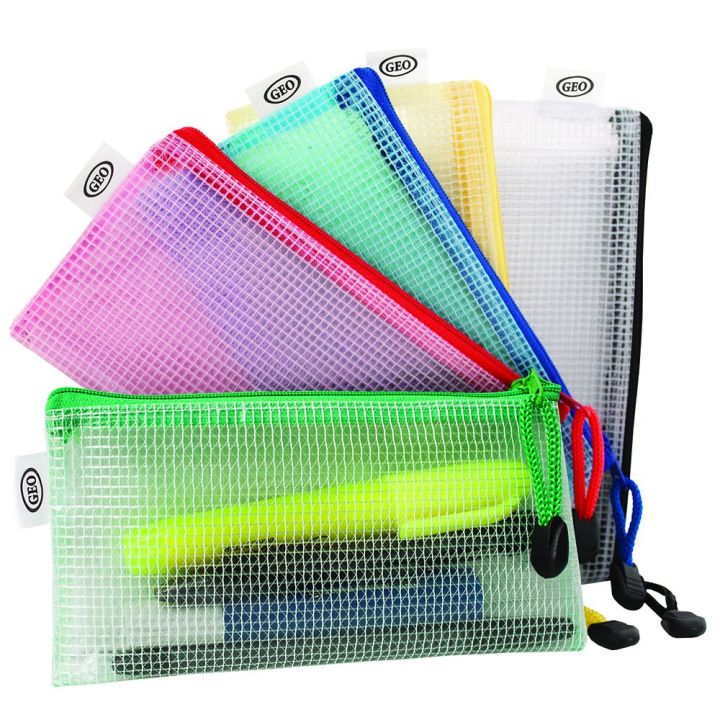 Étui de plastique transparente avec fermeture éclaire GEO,  4 X 7.5 po.