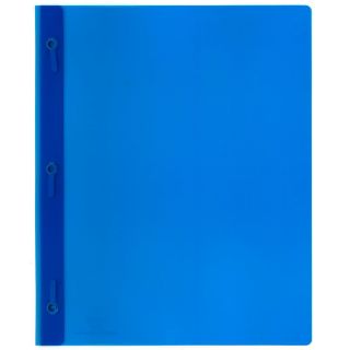 Duo-tang en poly souple, bleu, 3 attaches