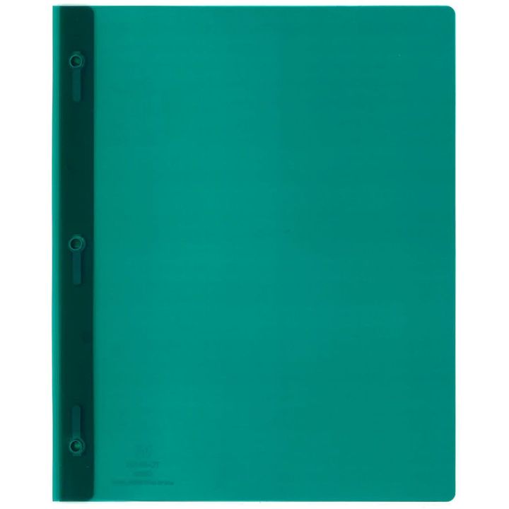 Duo-tang en poly souple, vert, 3 attaches