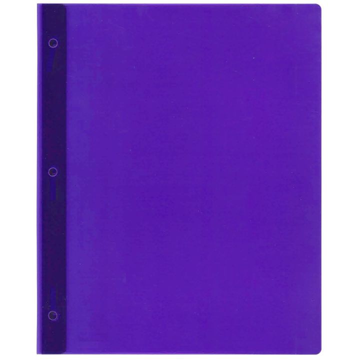 Duo-tang en poly souple, violet, 3 attaches