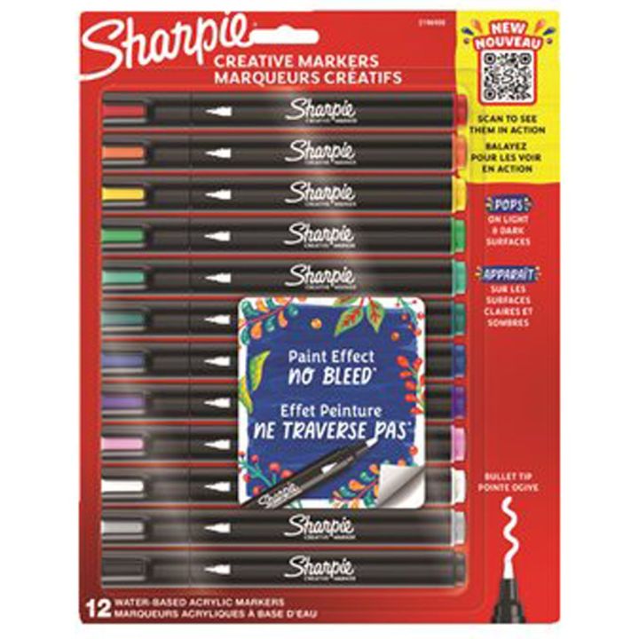 Marqueurs Créatifs Sharpie, Pointe conique, 12/pqt
