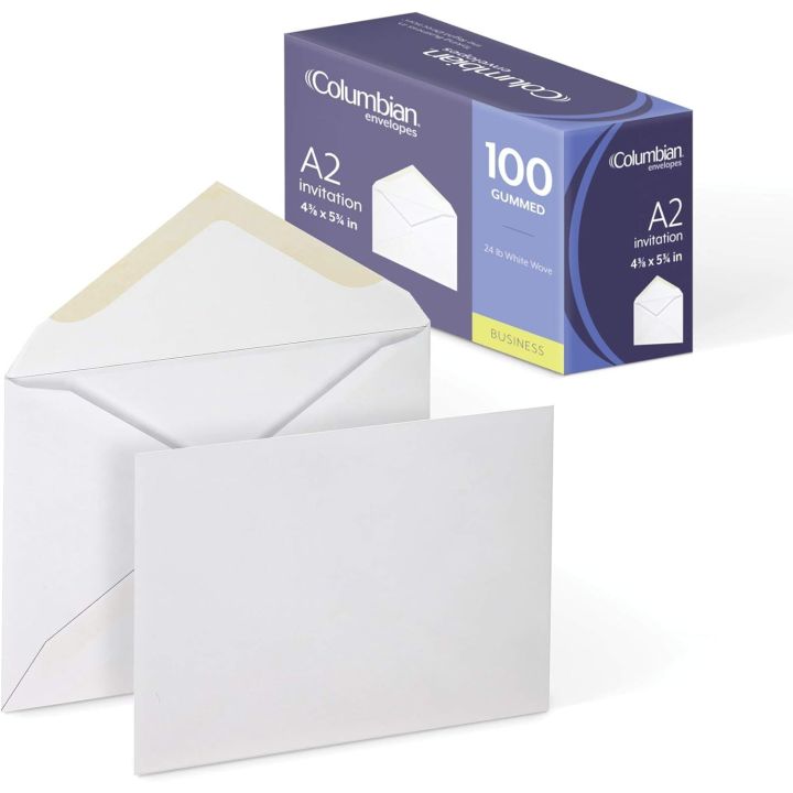 Enveloppes d'invitation Blanc 4-3/8 x 5-3/4, 100/bte