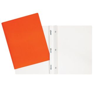 Duotang orange trois attaches en carton laminé sans pochette intérieure