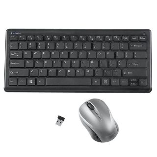 Ensemble clavier et souris compactes à touches silencieuses sans-fil 2.4 Ghz, Verbatim
