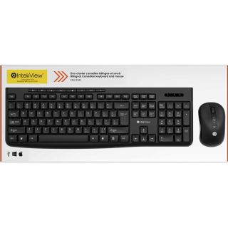 Duo Clavier Canadien bilingue et souris sans fil IntekView, KM100WL