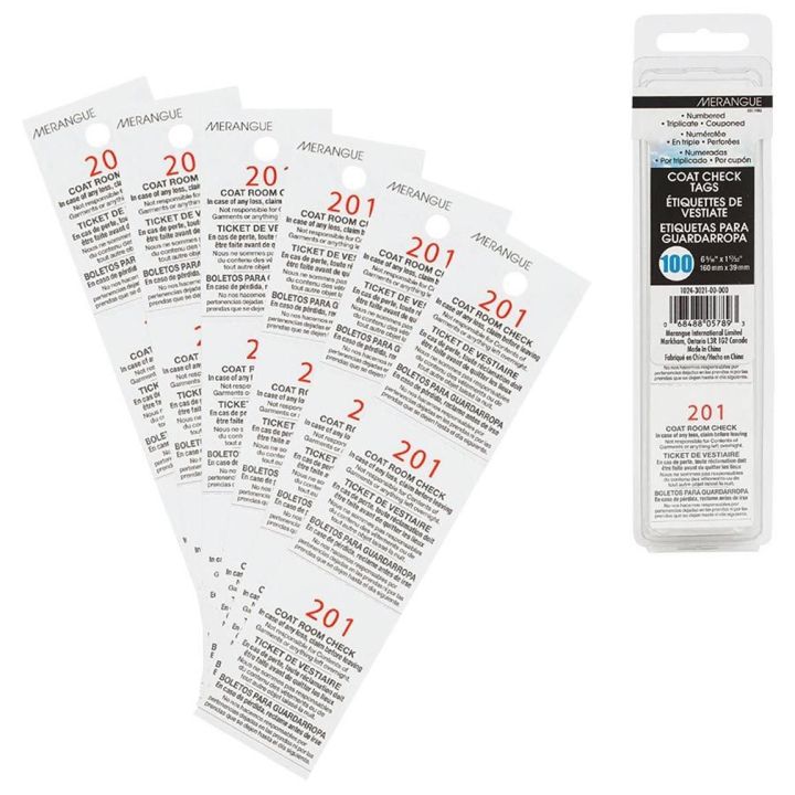 Étiquette coupon de vestiaire,