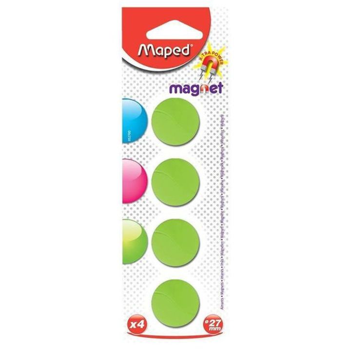 Aimants ronds 27 mm - Maped, 4/pqt