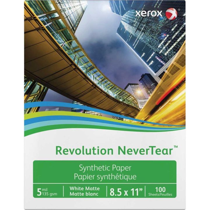 Papier laser blanc synthétique mat Xerox® Revolution™, format lettre, 100/pqt