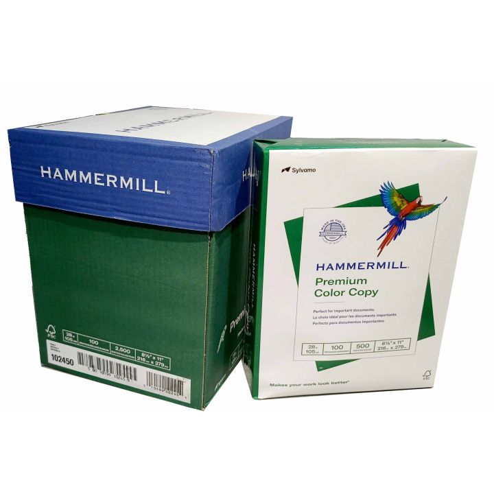 Papier blanc 8.5 x 11, 28 lb, Hammermill, 5/pqt