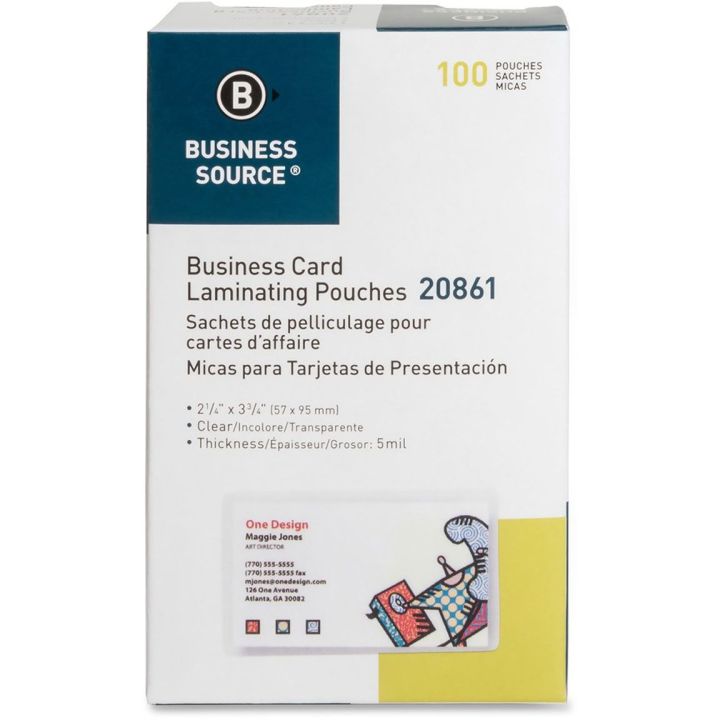 Pochettes de plastification pour cartes d'affaire - Business Source