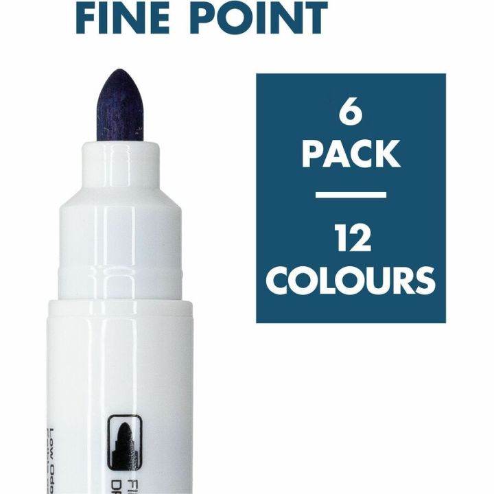 Marqueurs Quartet effaçable à sec, doubles pointes magnétiques, 12 couleurs assorties,