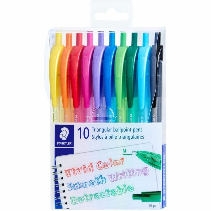 Stylos rétractables à bille triangulaires Staedtler