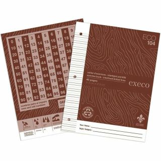 Cahier Geo Eco104 execo, Interligné et pointillé, couleur brun