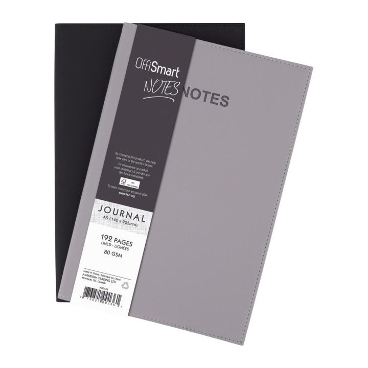 OffiSmart Livre de Note format A5, 192 pages lignées