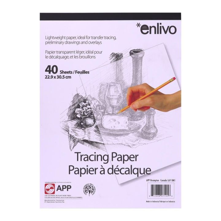 APP Papier à décalque, 9"x12", 40 feuilles