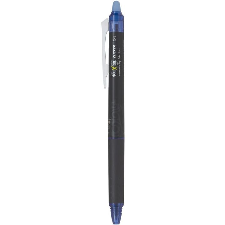 Stylo Clicker retractable Frixion effaçable, encre gel 0.5 mm, bleu
