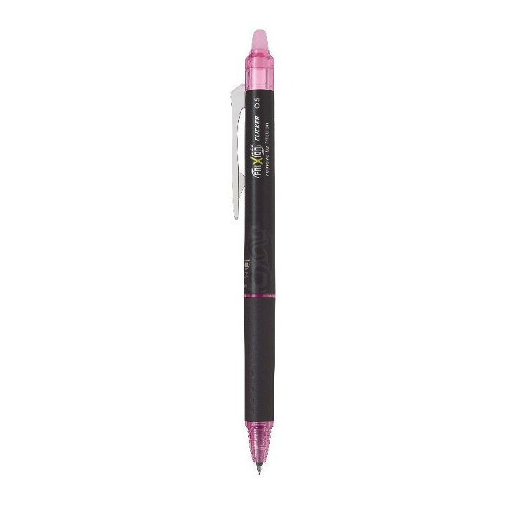Stylo Clicker retractable Frixion effaçable, encre gel 0.5 mm, rose