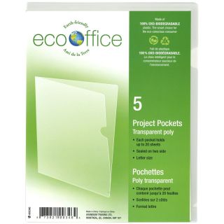 Pochette Poly transparent format lettre, 5/pqt