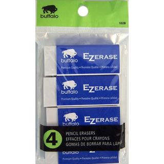 Gomme à effacer blanche Buffalo, 4/pqt