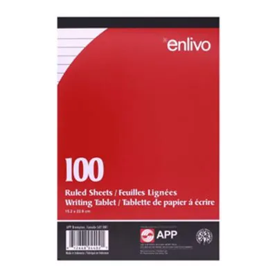 Tablette de papier à écrire APP, 6x9", 100 feuilles