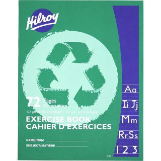 Cahier d'exercices agrafés, 9-1/8 X 7-1/8 po., 1/2 uni / 1/2 interligné/pointillé