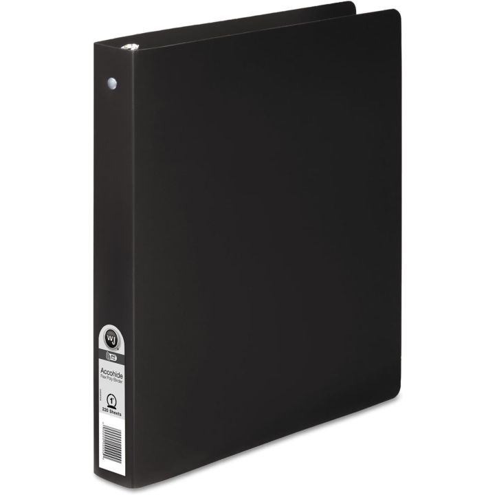 Accohide classeur à anneaux en polyéthylène avec couverture souple, 1 pouce, noir