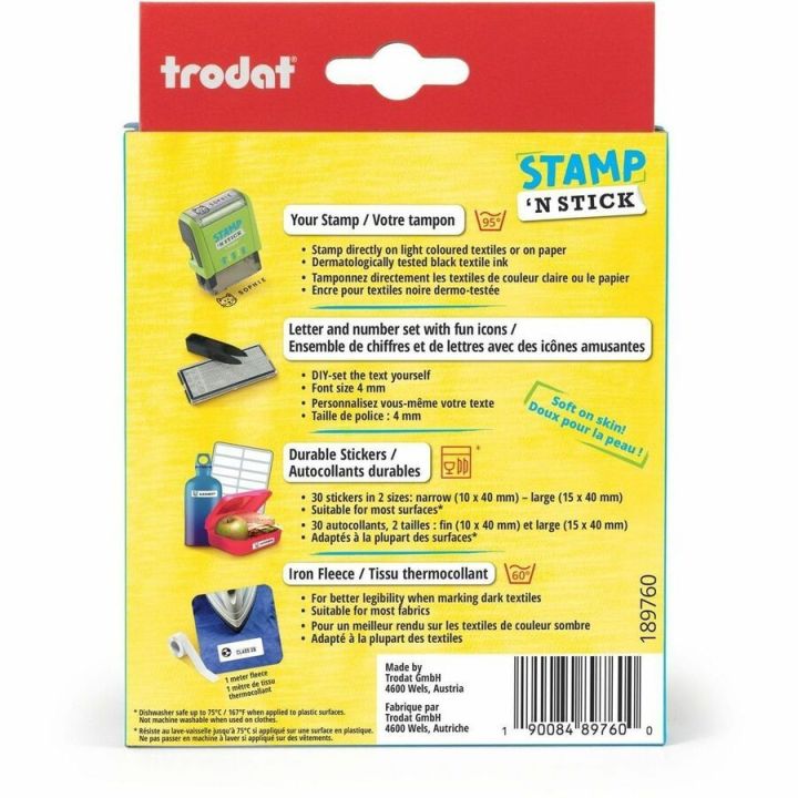 Trodat - ensemble d'estampage personnalisable pour tissus