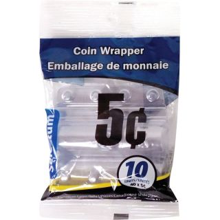 Rouleau Selectum en plastique transparent pour monnaie de 5¢, Pqt de 10