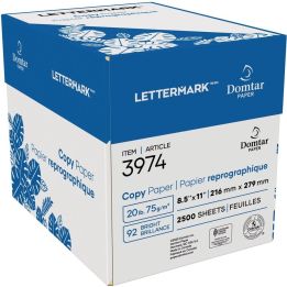 Caisse 2500 feuilles 20 lb Lettermark par Domtar, 8.5 x 11, multi-usage