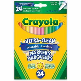 Marqueurs Crayola lavable, pointe fine, boite de 24 couleurs