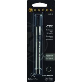 Recharge Cross® pour stylo-bille à pointe moyenne bleu, 8511-2, Paquet de 2