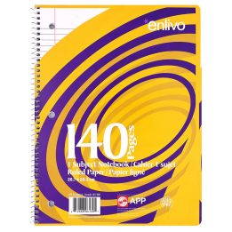 Cahier d'exercises ligné Enlivo de APP, 10.5"x 8", 140 pages