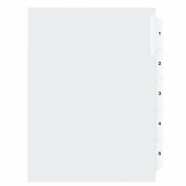 Intercalaire index juridique 1-5, blanc, sans trou, Davis group
