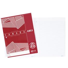 Cahier Canada ligné Louis Garneau, 40 pages, rouge