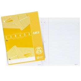 Cahier Canada ligné Louis Garneau, 40 pages, jaune