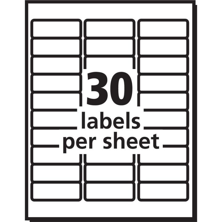 PRES-a-ply - Étiquettes blanches permanentes 1 x 2-5/8, 3000/bte, #30600