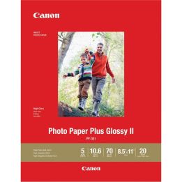 Papier photo Canon, fini lustré, PP-301 PLUS II, 8.5 x 11 po., 20/pqt