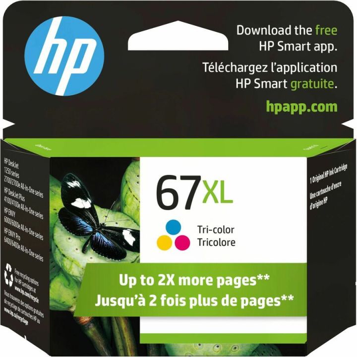 HP 67 XL cartouche orignal encre tricolore, 3YM58AN, ~200 pages